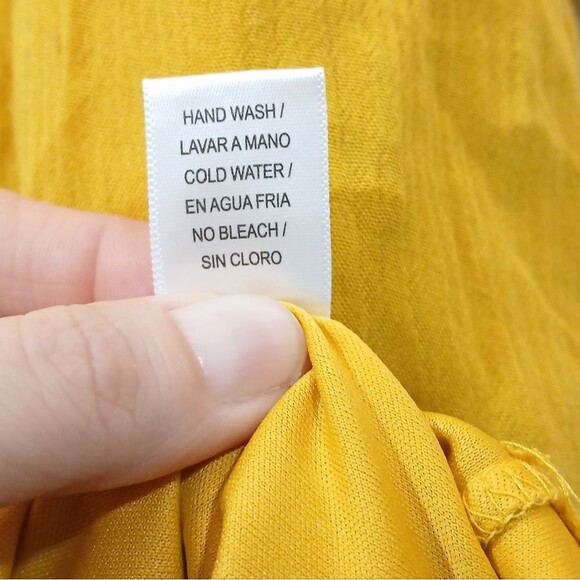 Mustard Yellow Embroidered Lined Dress - Picture 3 of 9